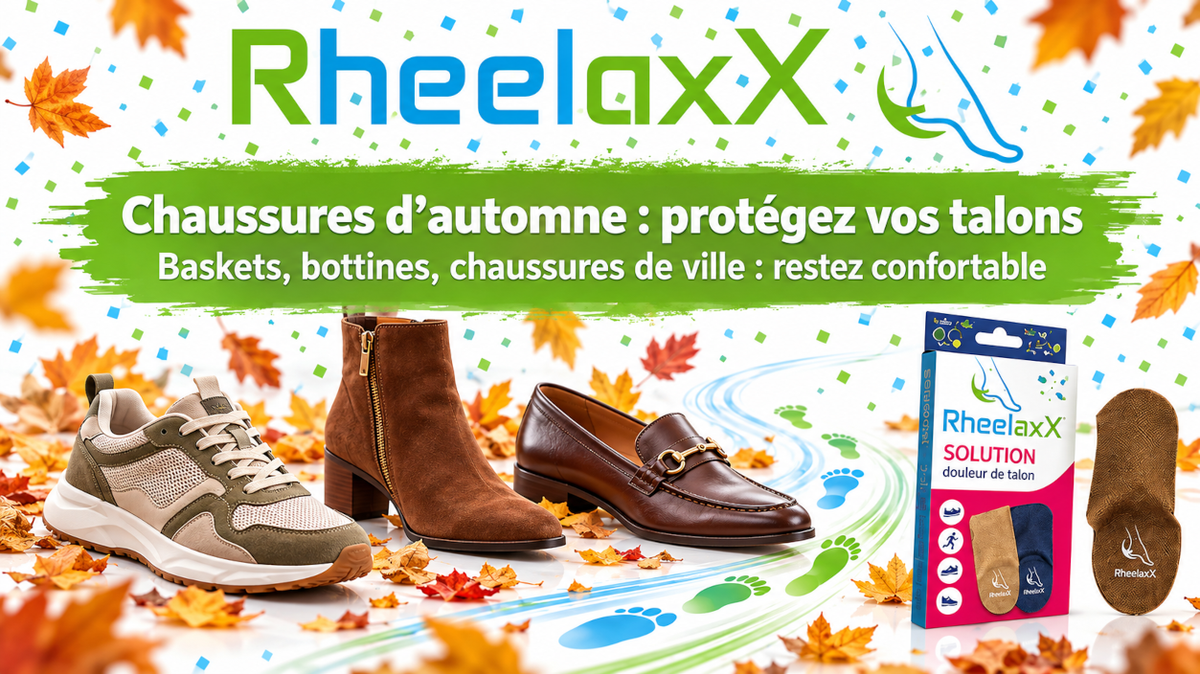 Semelle RheelaxX pour soulager un talon sensible dans différentes chaussures d’automne